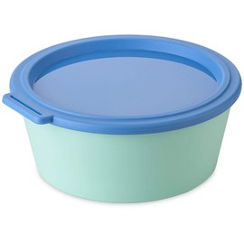 Koziol NORA BOX 1.3 L Food Storage Container with Lid, Shatterproof, Leak-Proof, Biocircular Plastic, Dishwasher & Freezer Safe, Melamine-Free, Kitchen, Camping, Picnic (Sweet Green/Strong Blue)