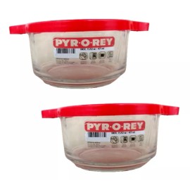 Pyr-O-Rey 2 Refractario De Vidrio Con Tapa Pyr-o-rey