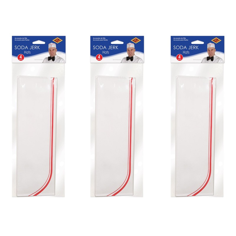 Beistle 12 Piece Paper Soda Jerk Hats For 50's Theme