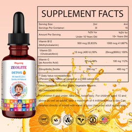 Misyvoing Liposomal Zeolite Liquid for Children&Adults Supports Cell Restoration,Natural Body Cleanse,Support Digestive Health,Immune System,Improves Speech,Vitamin B12, D3&C Supports, Sugar-Free