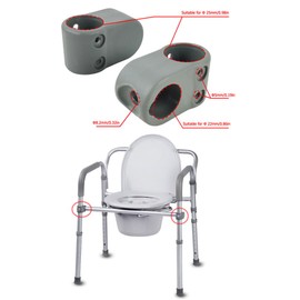 DeaHea 2 Pack Bedside Commode Chair Cross Clamps Replacement Portable Toilet Folding Frame Clamp Mount Bracket for Folding Steel Bedside Commodes Raised Toilet Seat with Handles 1 Inch Tube