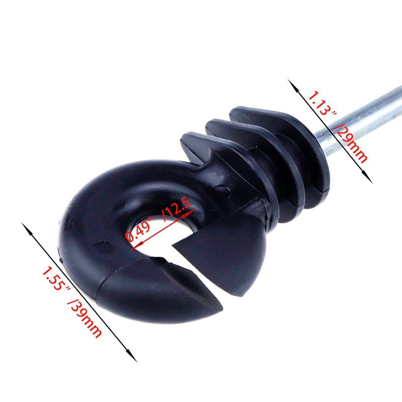 Tighall 10Pcs Long Electric Fence Insulator Screw-in Insulator Fence Post
