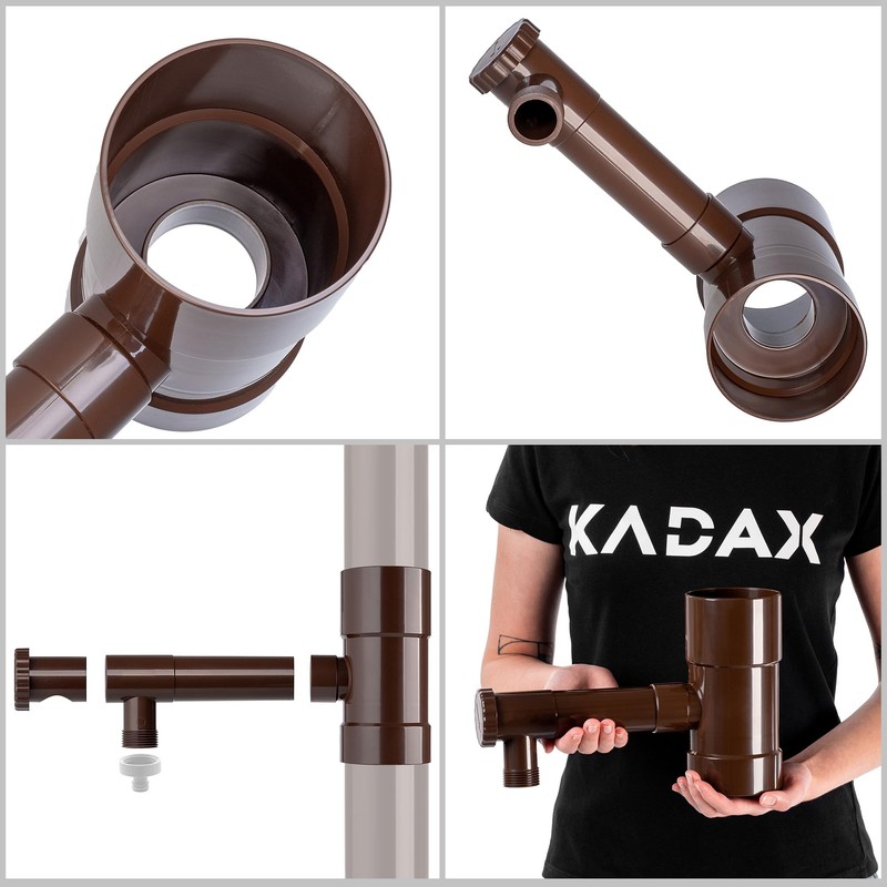 KADAX Rain Collector 80 mm, Rainwater Collector for Downpipe, Rain