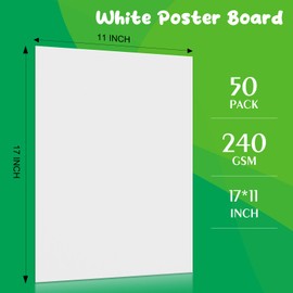 Greatshoot Poster Board 50Pcs, 11x17 White Poster Paper, 240GSM Thickness Poster Board Bulk for School Arts & Crafts, DIY Art, Signs, Small Posters, Exhibits, Painting, and More