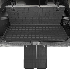 powoq Cargo Mat Compatible with 2016-2025 Honda Pilot (No Elite) Trunk Mat with Backrest Mat TPE Cargo Liner Trunk Liner Replacement for 2016-2025 Honda Pilot Accessories (Trunk Mat with Backrest Mat)