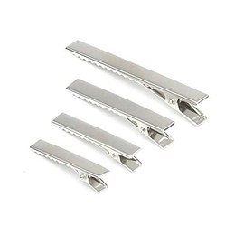 4 tamaños de pinzas de metal plateado para el pelo DIY Aligator Dientes Únicos Pinza Soportes para Artes Artesanías Proyectos, Accesorios de Pelo, Cuidado del Cabello 40 Piezas