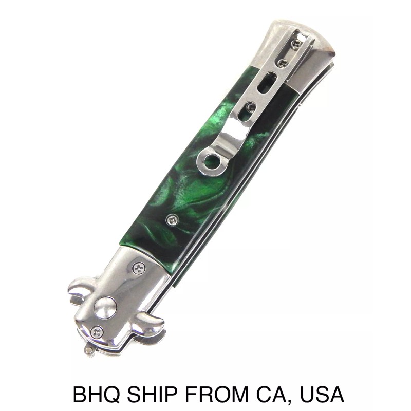 Beauty Headquarters Metal Switchblade Pocket Folding Flick Hair Comb For