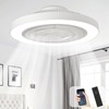 Depuley Modern Ceiling Fan with Light: 19" Bladeless Flush Mount