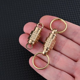 Quick Release Keychain Brass, Detachable Pull Apart Key Rings Separate Chain Snap Lock Holder for Car House Keys