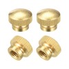 sourcing map Brass Knurled Thumb Nuts, M6x1mm Round Stepped Knobs