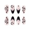Stick on Nails French Tip - 24pcs Laser Glitter Black