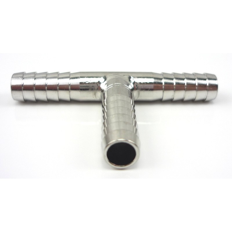 1/4" Stainless Steel Tee Barb 3 Way Co2 Splitter T