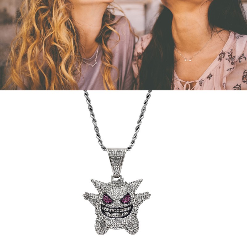 Pendant Necklace Alloy Funny Devil 60cm Stainless Steel Chain Exquisite