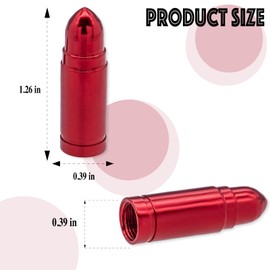 MEAJOO 4PCS Bullet Tire Valve Stem Caps, Anodized Aluminum with Rubber O-Ring Air Leakproof Valve Caps Cover, Universal for Cars, SUVs, Bikes, Trucks and Motorcycles (Red)