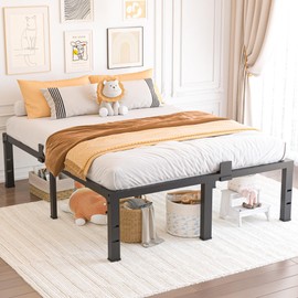 Yitong Angel King Size Bed Frame 16 inch High 3500 lbs Heavy Duty Metal Platform Mattress Foundation with Steel Slat Support/No Box Spring Needed/Noise Free/Non-Slip/Easy Assembly