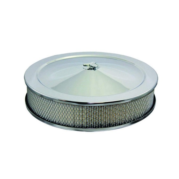 SPECIALTY CHROME 4302 14x3 Air Cleaner Kit Flat Base Steel