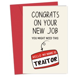 Heollaok Hilarious Farewell Card for Coworker, Funny Coworker Leaving Gifts for Women Men, Congrats On Your New Job Card