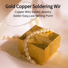 Gold Copper Soldering Wire, Copper Wire Solder, Jewelry Solder Easy, Low Melting Point for Melting, for Copper Welding Jewelry Making Metal Soldering