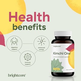 Brightcore Nutrition - Kimchi One, Kimchi Powder Capsules, Probiotics, Enzymes, & Antioxidant Supplement, Premium Gut Health Superfood for Overall Wel