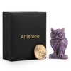 Artistone Purple Lepidolite Crystal Owl Statue Carved Owl Figurines Animal