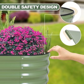 Galvanized Raised Garden Bed- Planter Garden Boxes Outdoor, Raised Beds for Gardening, 4x2x1ft Metal Garden Bed Kit for Vegetables Flower, Planter Raised Bed with Protective Tape & Tools.Green-4pack