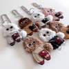 FUCUSEI Toy Poodleback Charm Key Holder, Stylish, Leather, Pink