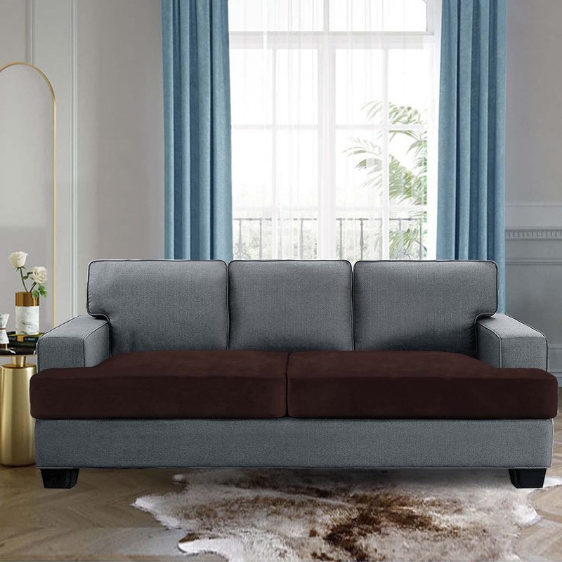 H.VERSAILTEX Stretch Velvet 2 Piece T Cushion Sofa Slipcovers -