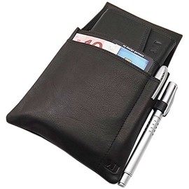 myledershop LEDER KELLNERHOLSTER KELLNERHALFTER KELLNERTASCHE GÜRTELTASCHE HOLSTER HALFTER MJ-DESIGN-GERMANY KALBSLEDER SCHWARZ