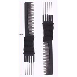 2 Professional Hair Salon Backing Combs Black Carbon Combs