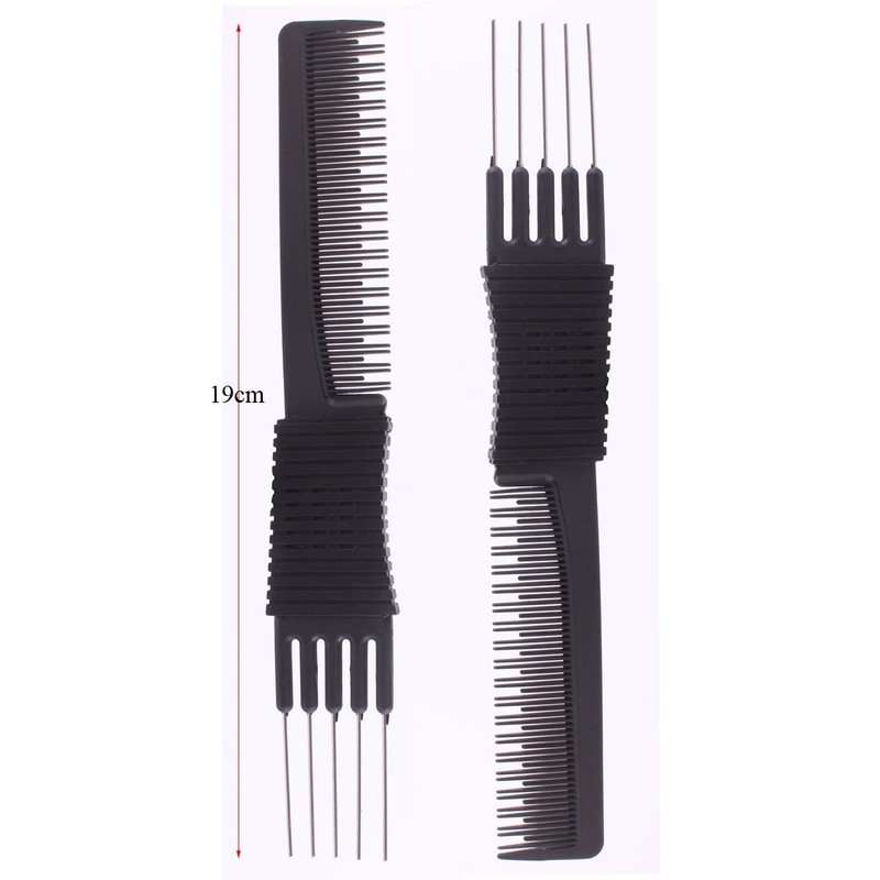 2 Professional Hair Salon Backing Combs Black Carbon Combs