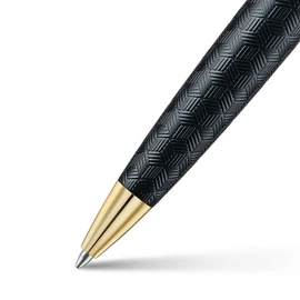 Sheaffer 300 Ballpoint Pen | E9347 Engraved Matt Black Barrel and Shiny Chrome Cap with PVD Gold Trims | Premium Ballpoint Pen