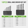 Greenworks 14 Pcs Black Oxide Drilling Bit Set,135 Degree Split