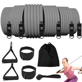 ANTREATU Resistance Bands Set Men & Women - 300lbs 6-Level Stackable Exercise Bands Set with Handles, Door Anchor, Ankle Straps & Carry Bag for Home Gym Equipment Pull up Bands