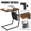 Tangkula Sofa Side End Table, C Table Snack Table with
