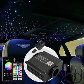 AKEPO Small Size 16W RGBW APP Twinkle Music Activated Fiber Optic Lights, 550pcs 0.03in 13.1ft/4m Optical Fiber Star Ceiling Light Kit for Car Headliner Star/Home