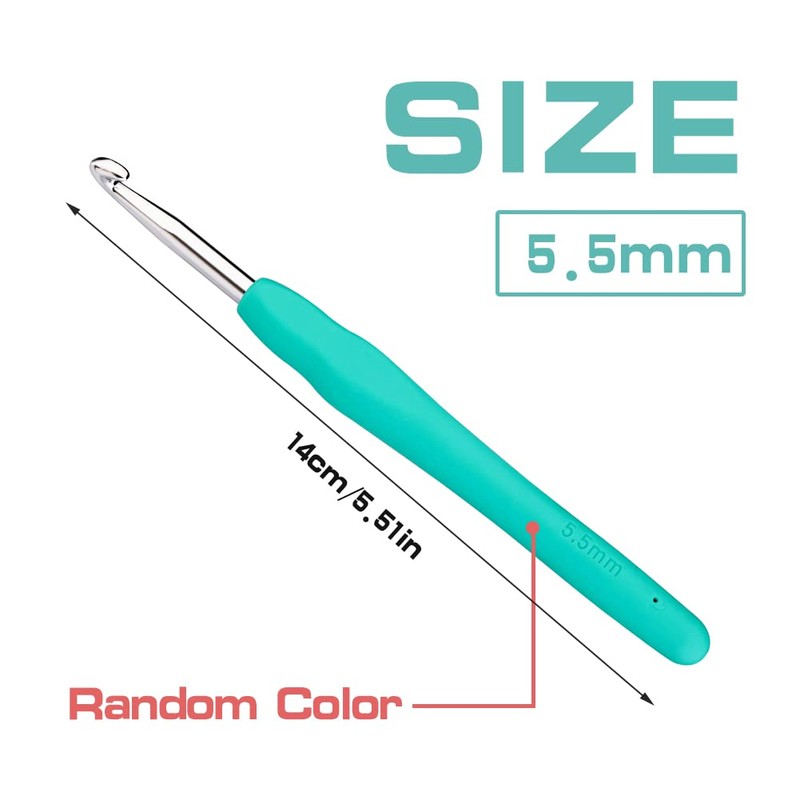 5.5 mm Crochet Hook, Ergonomic Handle for Arthritic Hands, Extra