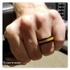 Knot Theory Orange Striped Silicone Ring for Men Women -
