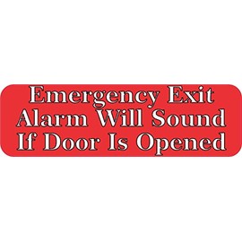 StickerTalk Alarm Will Sound Emergency Exit Magnet, 10 inches by 3 inches
