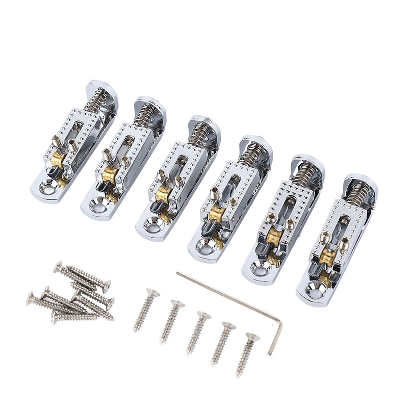 Electric Guitar Split Bridge Saddle Roller Ball String Plate Metal