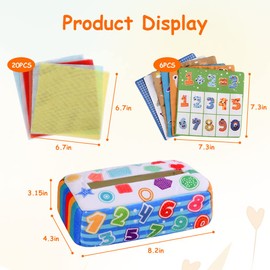 Vicloon Baby Tissue Box Toy, Soft Stuffed High Contrast Crinkle Montessori Square Sensory Toys include Colorful Scarves, Montessori Sensory Early Learning Toys for 6-24 Months Babies