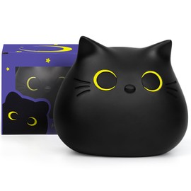 JIZWPOOM Piggy Bank, Black Cat Money Saving Box Gifts for Kids, Black Cat Bank Coin Box Cat Coin Bank Piggy Bank Toy for Adults Boys Girls Birthday 7 X 6 inches