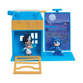 PJ MASKS JP PJMA7210 Night Time Micros Trap & Escape Playset-Catboy & Romeo