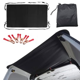 Campervans Rear Barn Door Awning Cover, Rear Barn Door Canopy Cover Weather Protection Large Size, Waterproof Sun Shade Cover compatible with a variety of cars, Black