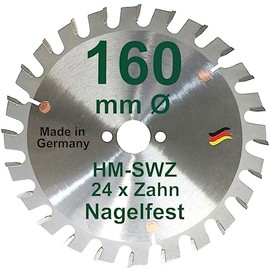 HM Saw Blade 160 x 20 mm Teeth 24 SWZ Circular Saw Blade Carbide 160 mm x 20 mm Hand Circular Saw Blade with Special Alternating Teeth for Hand Circular Saw Chop Saw and Table Saw Chop Saw Blade Super