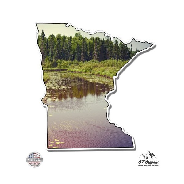 GT Graphics Minnesota Retro Woods Lake Wilderness Nature Explore -