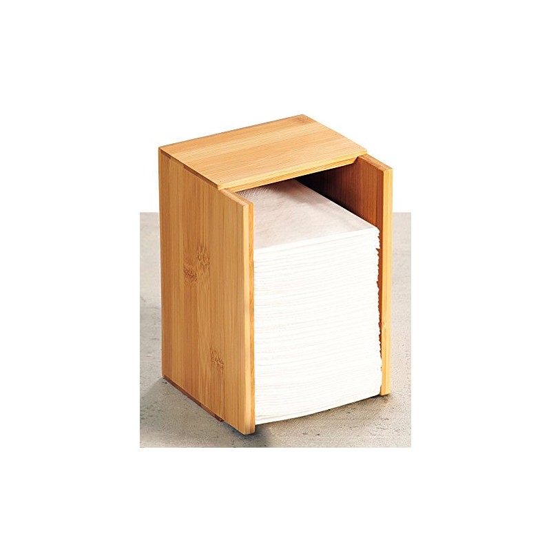 KESPER 70854 Napkin Dispenser Cutlery Tray FSC Certified Bamboo/Cutlery Holder/Box