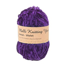 Malli Velvet Yarn Ball 100G Luxurious Super Soft Knitting Crochet Wool -15 Colours (Violet)