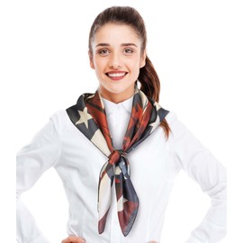 CBC Crown Patriotic USA Flag American Flag Star Scarf Fashion Novelty Scarves 13"x 60" or 35" x 35" (Multi - Lady Liberty 35" x 35")