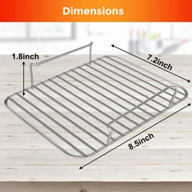 GWY Air Fryer Replacement Parts for Ninja SL401 DoubleStack XL 2 Basket air fryer, 8.5''×7.2''×1.8'' Stainless Steel Air Fryer Wire Rack Accessories Roasting Steamer Grill Racks, Dishwasher safe
