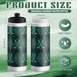 Skybooly 12 Pcs Water Bottle Bulk 20 oz Golf Cup Accessories Reusable Golf Squeeze Water Bottle for Party Favor Players Lovers Team Gifts Gym for Most Bike Cage